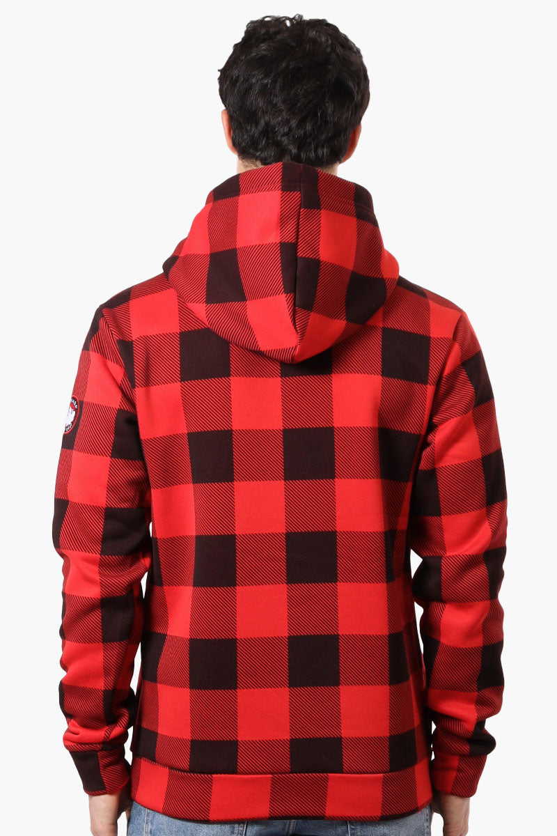 Canada Weather Gear Plaid Embroidered Hoodie - Red - Mens Hoodies & Sweatshirts - International Clothiers