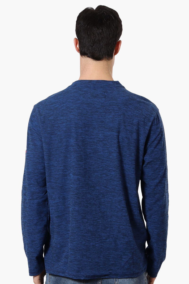 Canada Weather Gear Basic Henley Long Sleeve Top - Navy - Mens Long Sleeve Tops - International Clothiers