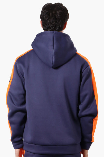 Essentials Super Triple Goose Sleeve Stripe Zip Up Hoodie - Navy - Mens Hoodies & Sweatshirts - International Clothiers