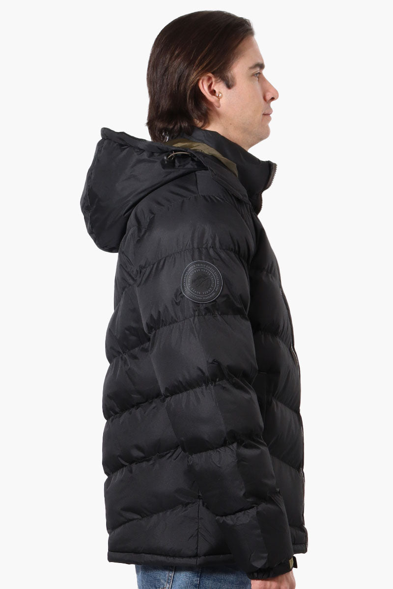 Super Triple Goose Bubble Contrast Detail Bomber Jacket - Black - Mens Bomber Jackets - International Clothiers