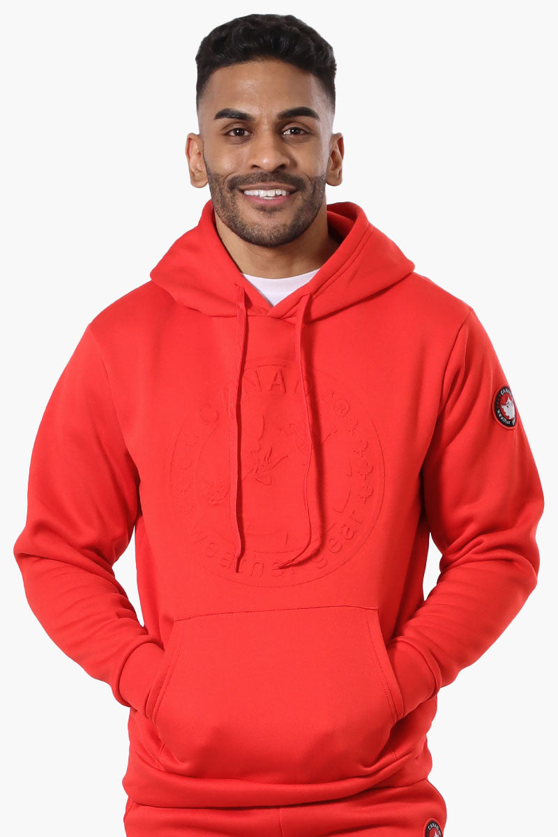 Canada Weather Gear Solid Embossed Logo Hoodie - Red - Mens Hoodies & Sweatshirts - International Clothiers