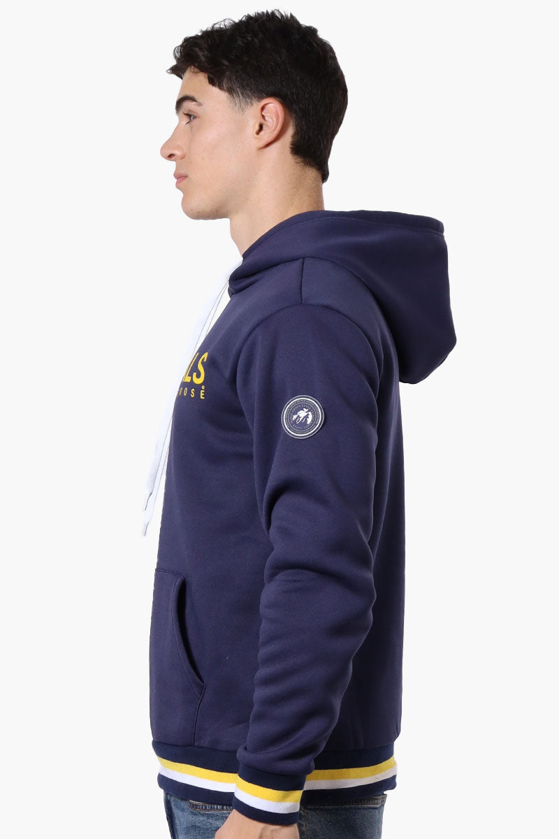 Essentials Super Triple Goose Striped Cuff Detail Hoodie - Navy - Mens Hoodies & Sweatshirts - International Clothiers