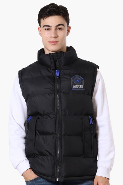 Super Triple Goose Double Pocket Bubble Vest - Black - Mens Vests - International Clothiers