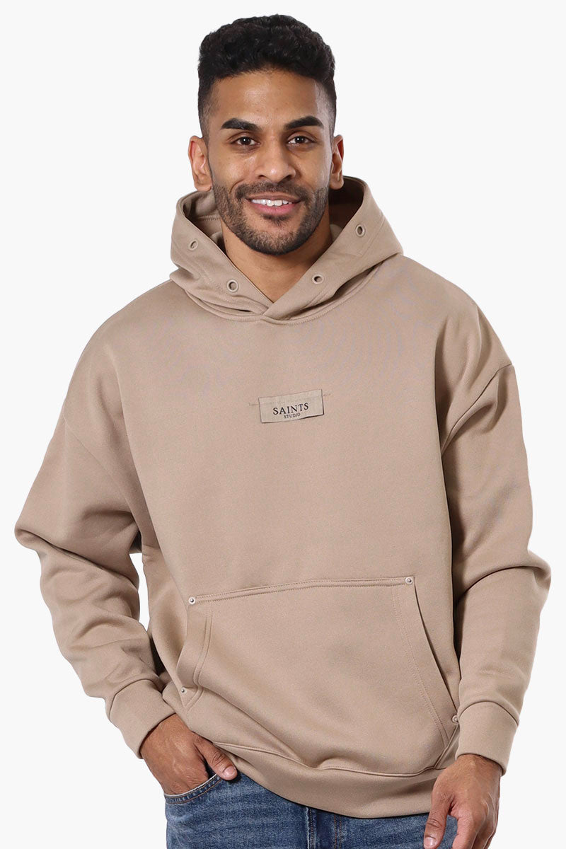 Saints Studio Rivet Detail Hoodie - Taupe - Mens Hoodies & Sweatshirts - International Clothiers