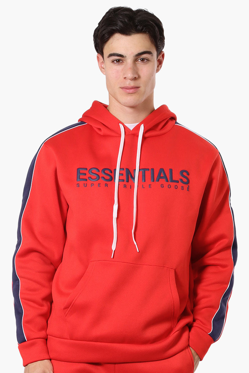 Essentials Super Triple Goose Chest Logo Hoodie - Red - Mens Hoodies & Sweatshirts - International Clothiers