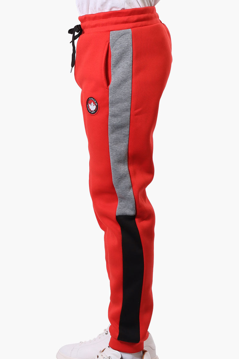 Canada Weather Gear Side Stripe Colour Block Joggers - Red - Mens Joggers & Sweatpants - International Clothiers