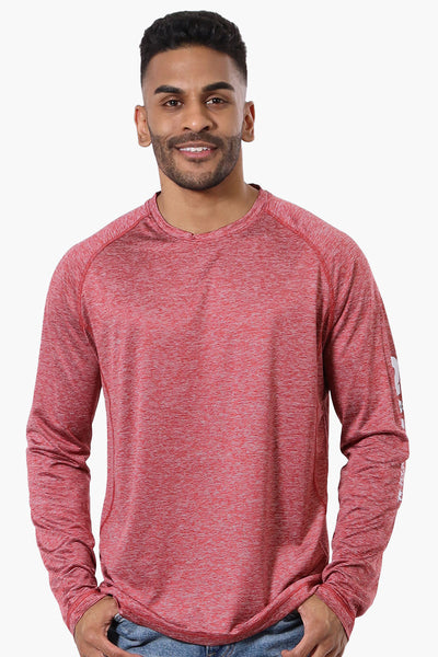 Canada Weather Gear Athletic Logo Sleeve Long Sleeve Top - Burgundy - Mens Long Sleeve Tops - International Clothiers