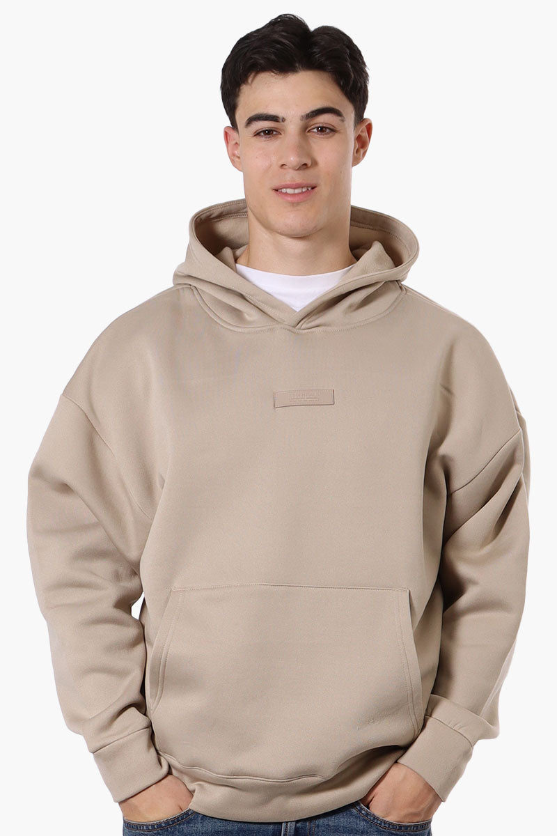 Essentials By Drill Box Logo Fleece Hoodie - Taupe - Mens Hoodies & Sweatshirts - International Clothiers