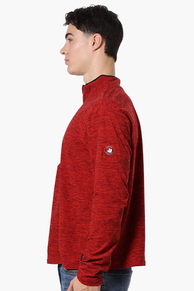 Canada Weather Gear Basic 1/4 Zip Long Sleeve Top - Red - Mens Long Sleeve Tops - International Clothiers