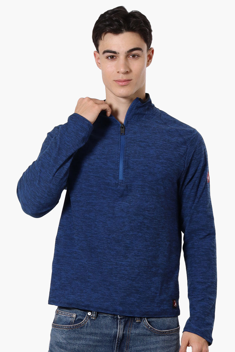 Canada Weather Gear Basic 1/4 Zip Long Sleeve Top - Navy - Mens Long Sleeve Tops - International Clothiers