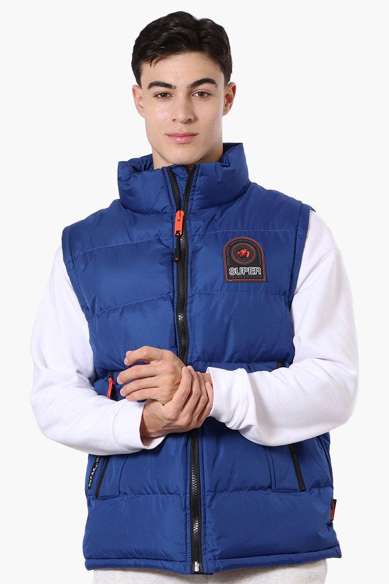 Super Triple Goose Double Pocket Bubble Vest - Blue - Mens Vests - International Clothiers