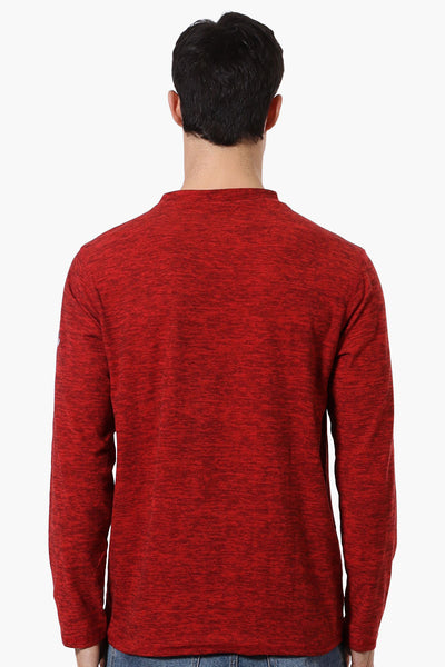 Canada Weather Gear Basic Henley Long Sleeve Top - Red - Mens Long Sleeve Tops - International Clothiers