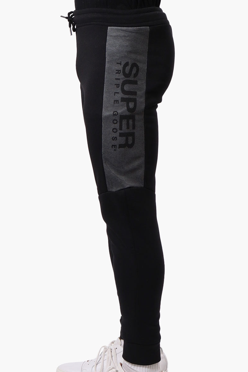 Super Triple Goose Mesh Insert Joggers - Black - Mens Joggers & Sweatpants - International Clothiers