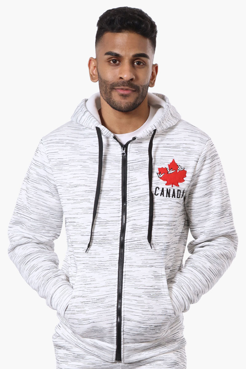 Canada Weather Gear Patterned Zip Up Hoodie - White - Mens Hoodies & Sweatshirts - International Clothiers