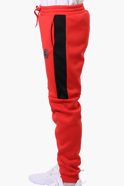 Essentials Super Triple Goose Side Stripe Tie Waist Joggers - Red - Mens Joggers & Sweatpants - International Clothiers