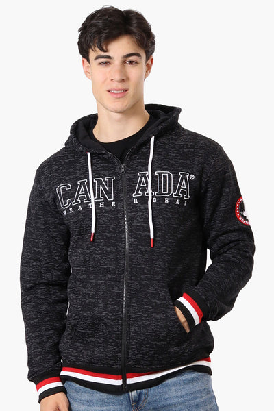 Canada Weather Gear Patterned Chest Logo Hoodie - Black - Mens Hoodies & Sweatshirts - International Clothiers