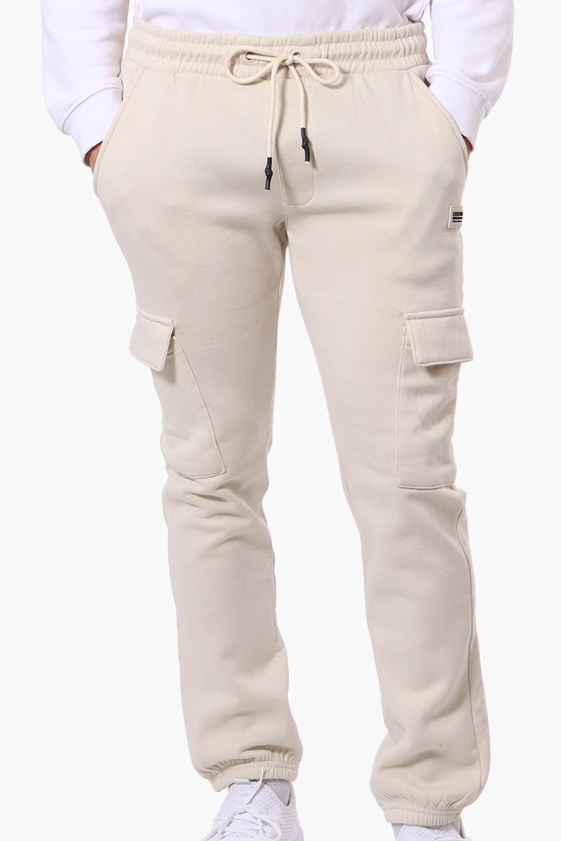 Essentials By Drill Tie Waist Cargo Joggers - Cream - Mens Joggers & Sweatpants - International Clothiers