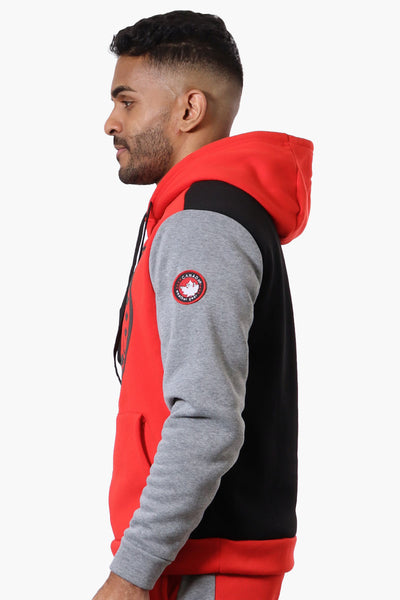 Canada Weather Gear Colour Block Chest Logo Hoodie - Red - Mens Hoodies & Sweatshirts - International Clothiers