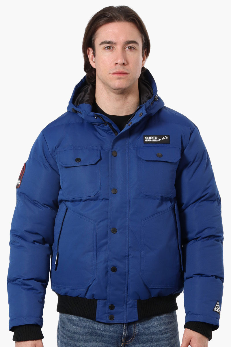 Super Triple Goose 4 Pocket Bomber Jacket - Blue - Mens Bomber Jackets - International Clothiers