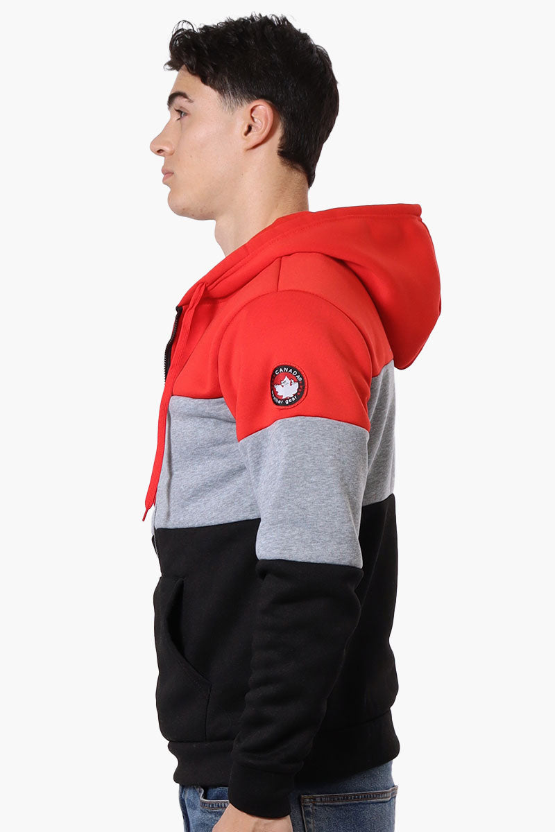 Canada Weather Gear 1/2 Zip Colour Block Hoodie - Red - Mens Hoodies & Sweatshirts - International Clothiers