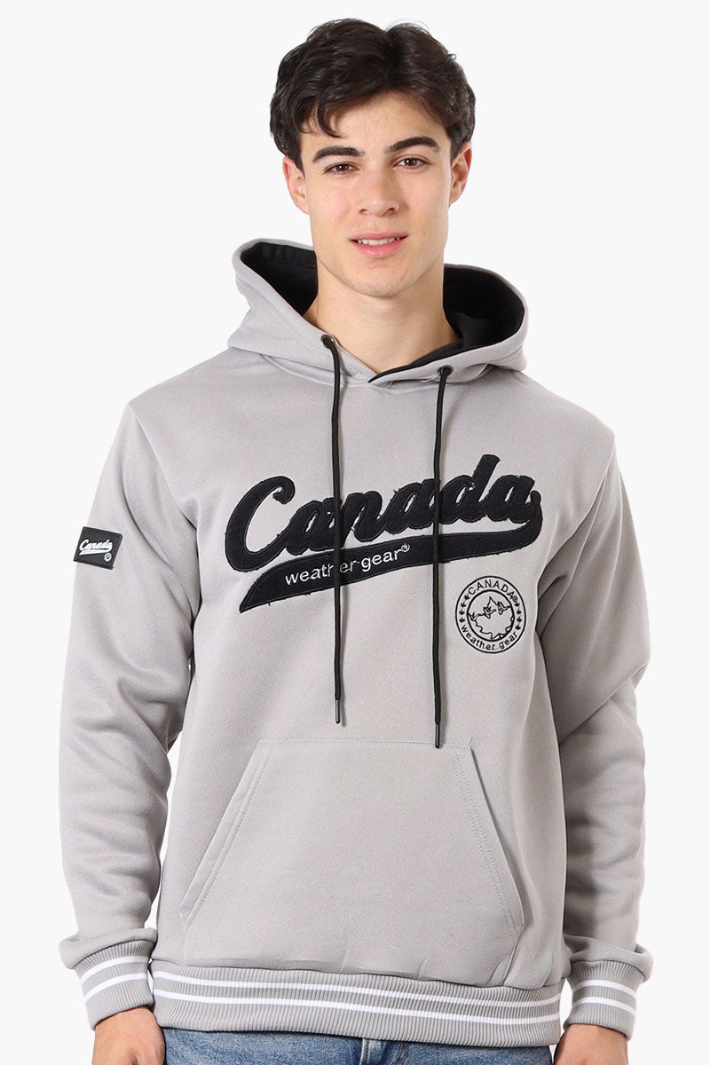 Canada Weather Gear Striped Cuff Hoodie - Grey - Mens Hoodies & Sweatshirts - International Clothiers