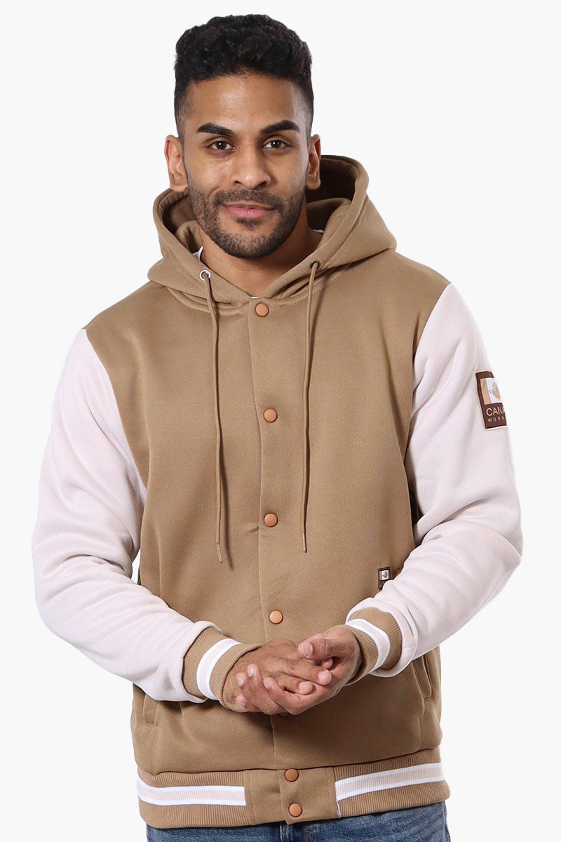 Canada Work Gear Button Up Hoodie - Camel - Mens Hoodies & Sweatshirts - International Clothiers