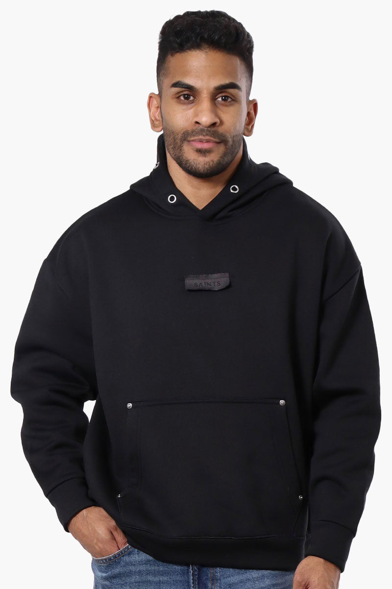 Saints Studio Rivet Detail Hoodie - Black - Mens Hoodies & Sweatshirts - International Clothiers