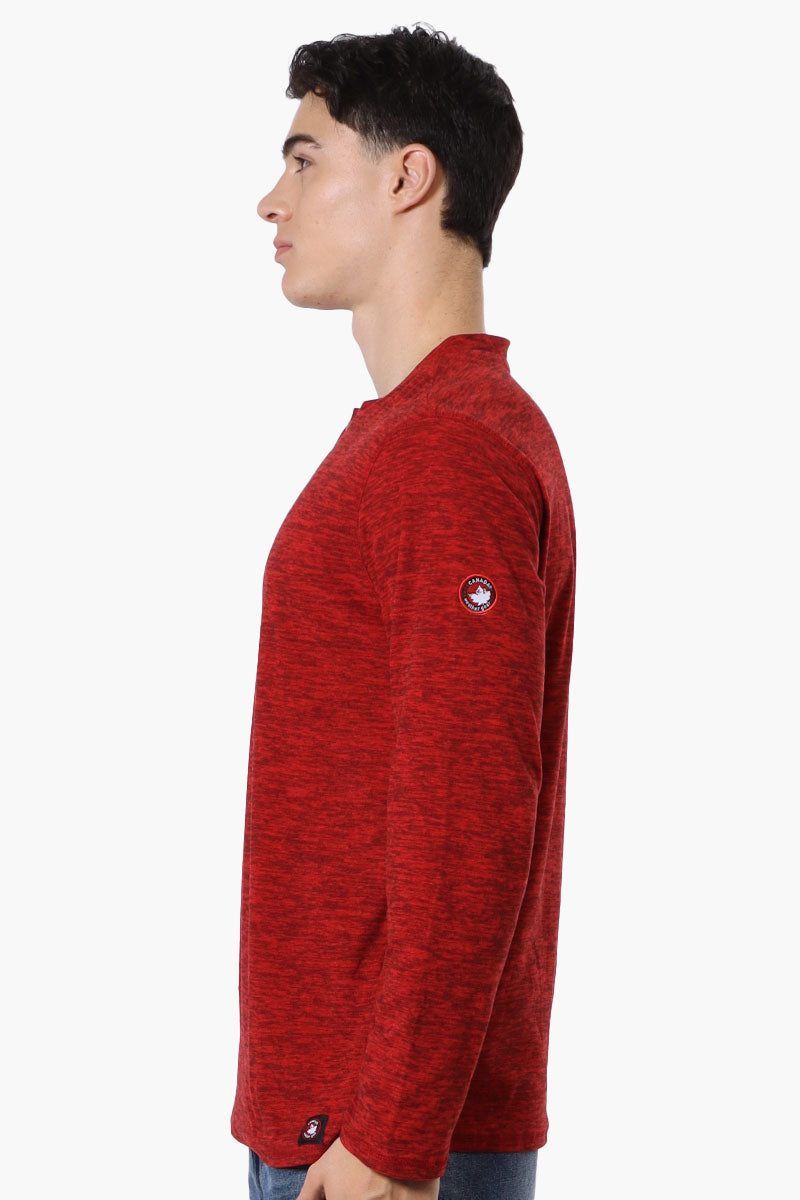 Canada Weather Gear Basic Henley Long Sleeve Top - Red - Mens Long Sleeve Tops - International Clothiers