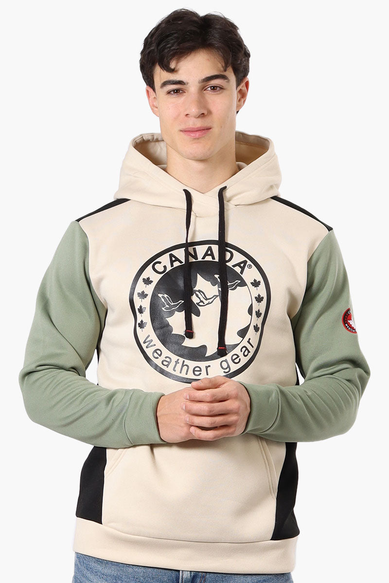 Canada Weather Gear Colour Block Hoodie - Cream - Mens Hoodies & Sweatshirts - International Clothiers