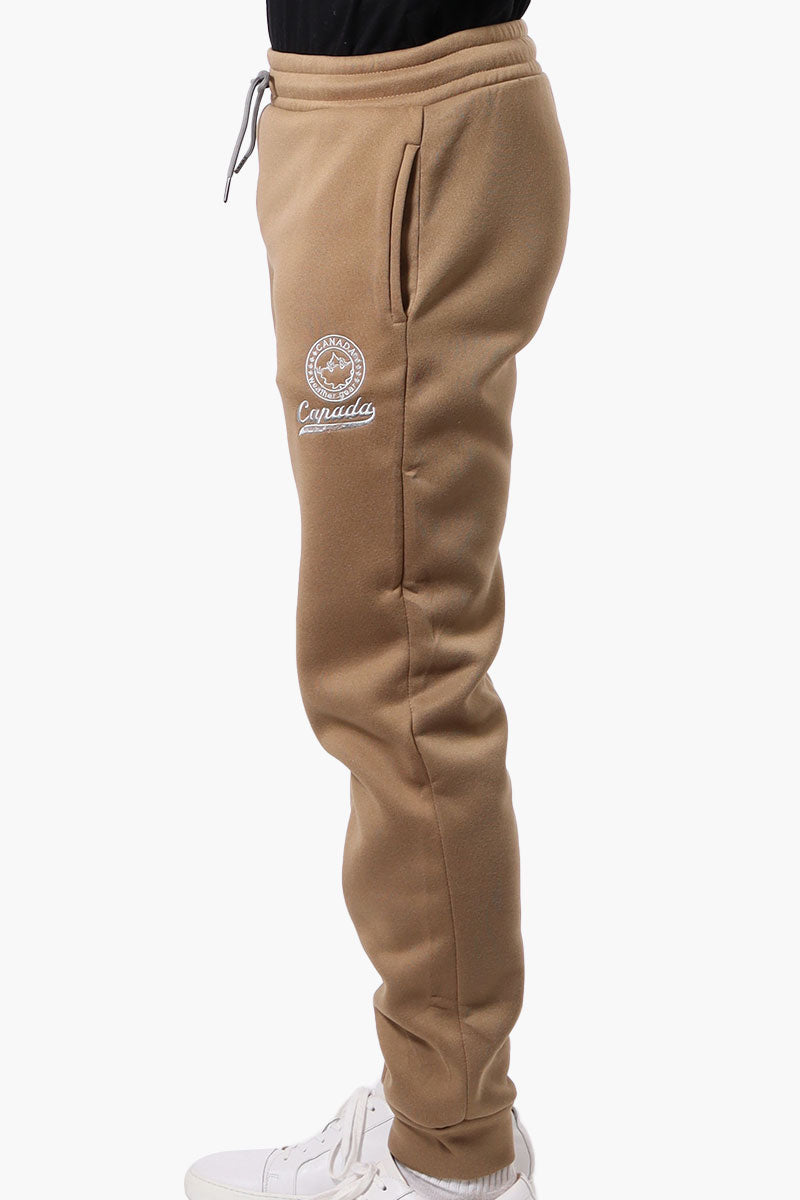 Canada Weather Gear Tie Waist Embroidered Joggers - Beige - Mens Joggers & Sweatpants - International Clothiers