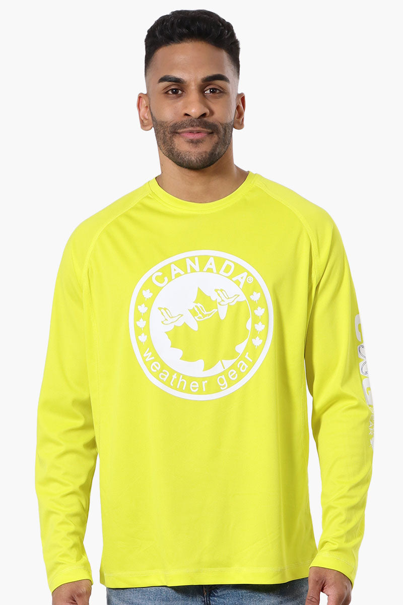 Canada Weather Gear Athletic Chest Logo Long Sleeve Top - Yellow - Mens Long Sleeve Tops - International Clothiers