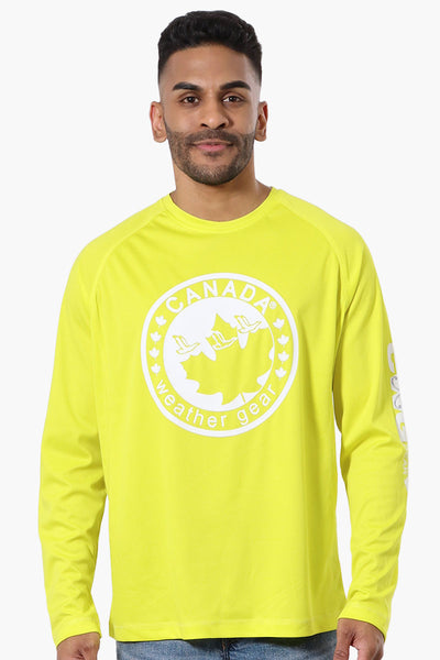 Canada Weather Gear Athletic Chest Logo Long Sleeve Top - Yellow - Mens Long Sleeve Tops - International Clothiers