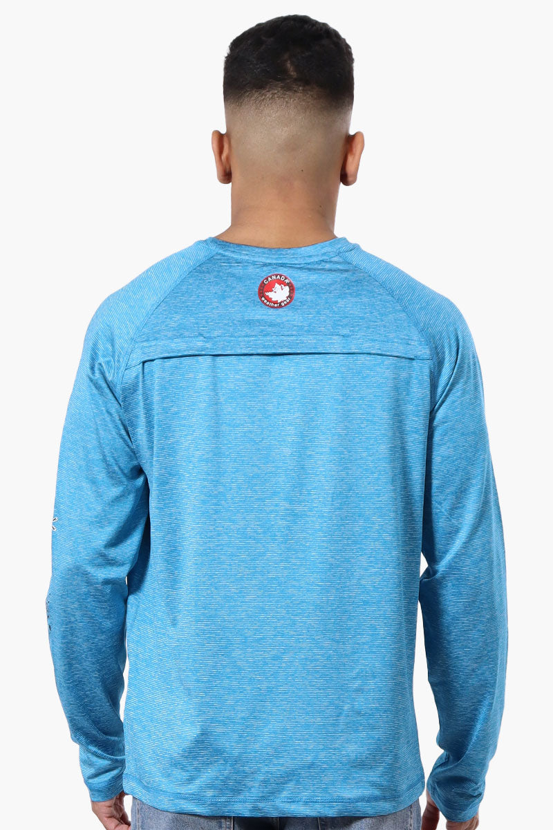 Canada Weather Gear Athletic Logo Sleeve Long Sleeve Top - Blue - Mens Long Sleeve Tops - International Clothiers