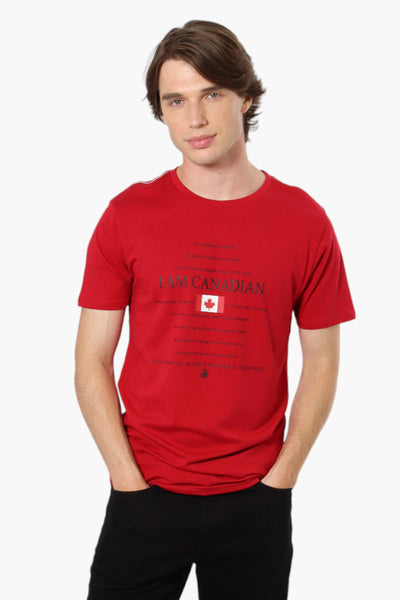 Canada Weather Gear I Am Canadian Print Tee - Red - Mens Tees & Tank Tops - International Clothiers