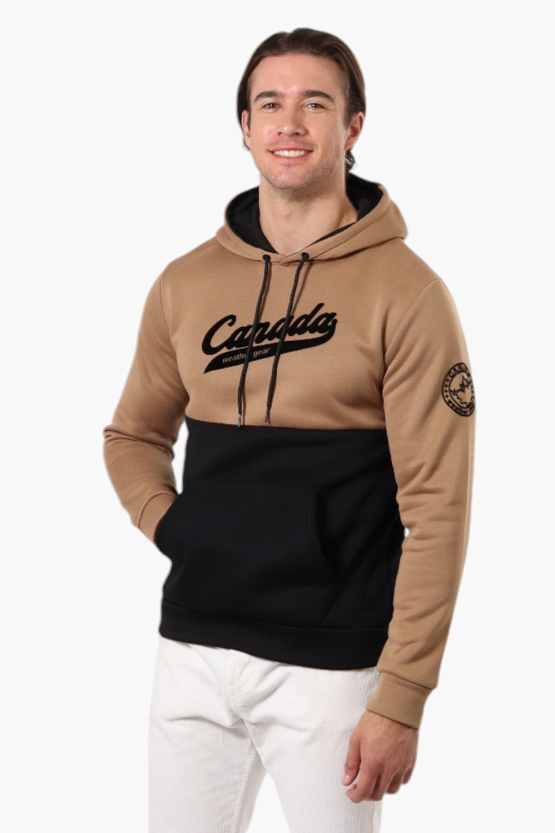 Canada Weather Gear Colour Block Chest Logo Hoodie - Brown - Mens Hoodies & Sweatshirts - International Clothiers