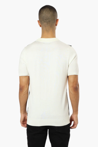 Jay Y. Ko Striped 3 Button Polo Shirt - White - Mens Polo Shirts - International Clothiers