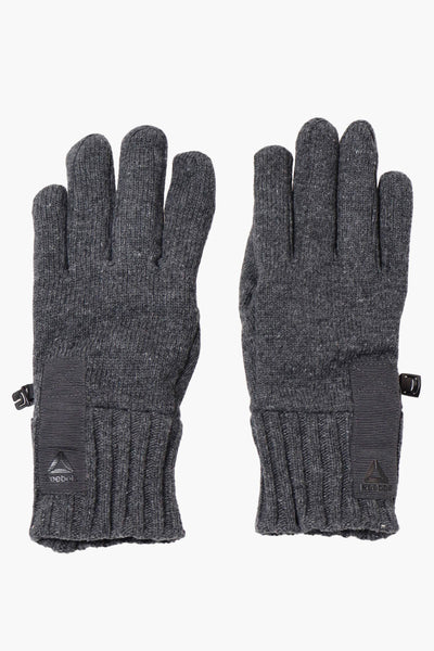 Reebok Ribbed Touch Screen Gloves - Grey - Mens Gloves - International Clothiers