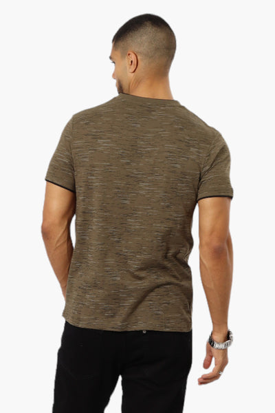 Urbanology Patterned V-Neck Tee - Olive - Mens Tees & Tank Tops - International Clothiers