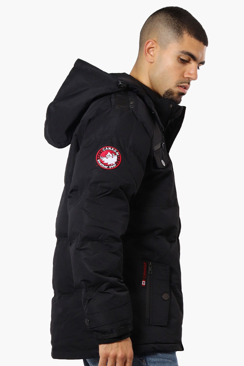 Canada Weather Gear 4 Pocket Bubble Parka Jacket - Black - Mens Parka Jackets - International Clothiers