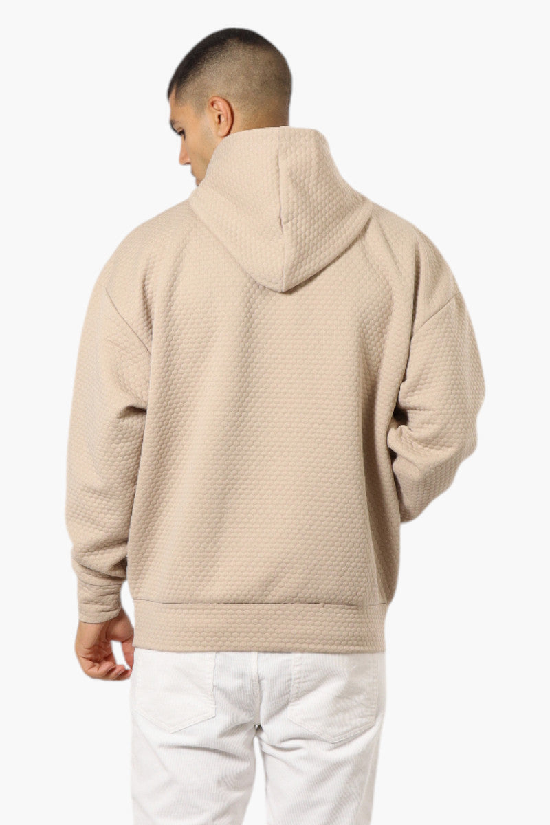 Essentials By Drill Clothing Hexagon Jacquard Drop Shoulder Hoodie - Cream - Mens Hoodies & Sweatshirts - International Clothiers