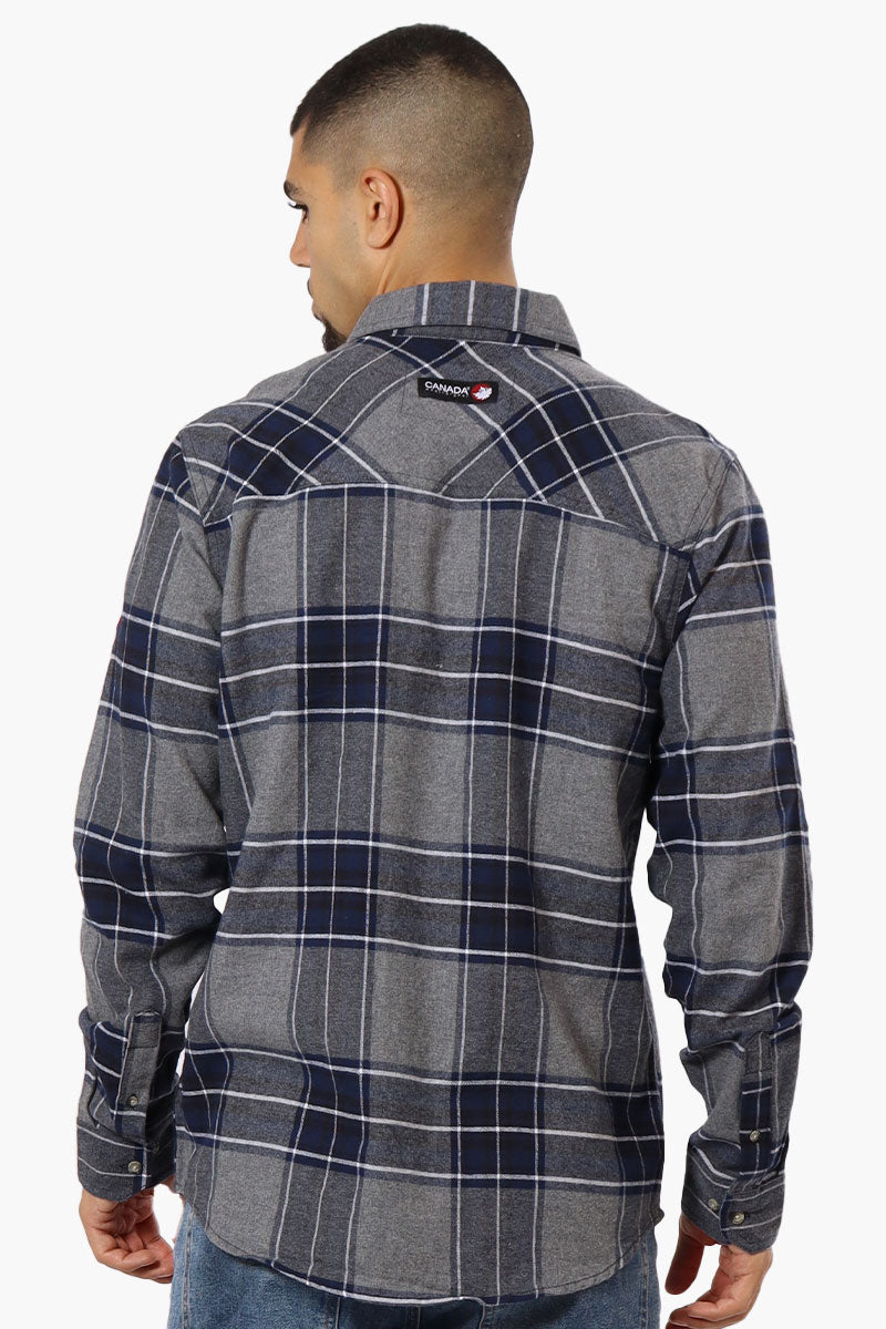 Canada Weather Gear Plaid Button Down Casual Shirt - Grey - Mens Casual Shirts - International Clothiers