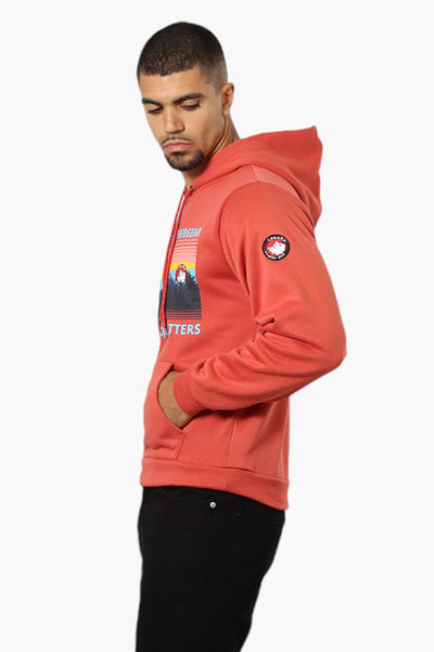 Canada Weather Gear Mountain Outfitters Print Hoodie - Coral - Mens Hoodies & Sweatshirts - International Clothiers