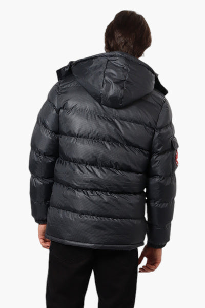 Canada Weather Gear Grid Pattern Bubble Bomber Jacket - Black - Mens Bomber Jackets - International Clothiers