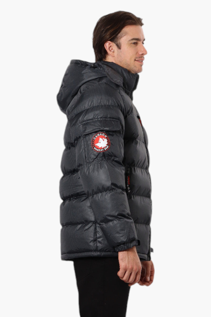 Canada Weather Gear Grid Pattern Bubble Bomber Jacket - Black - Mens Bomber Jackets - International Clothiers