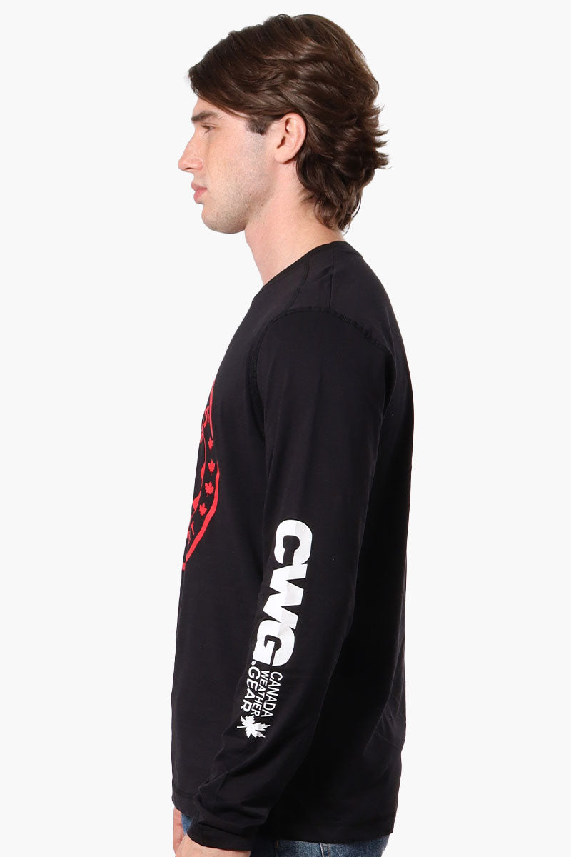 Canada Weather Gear Logo Sleeve Long Sleeve Top - Black - Mens Long Sleeve Tops - International Clothiers