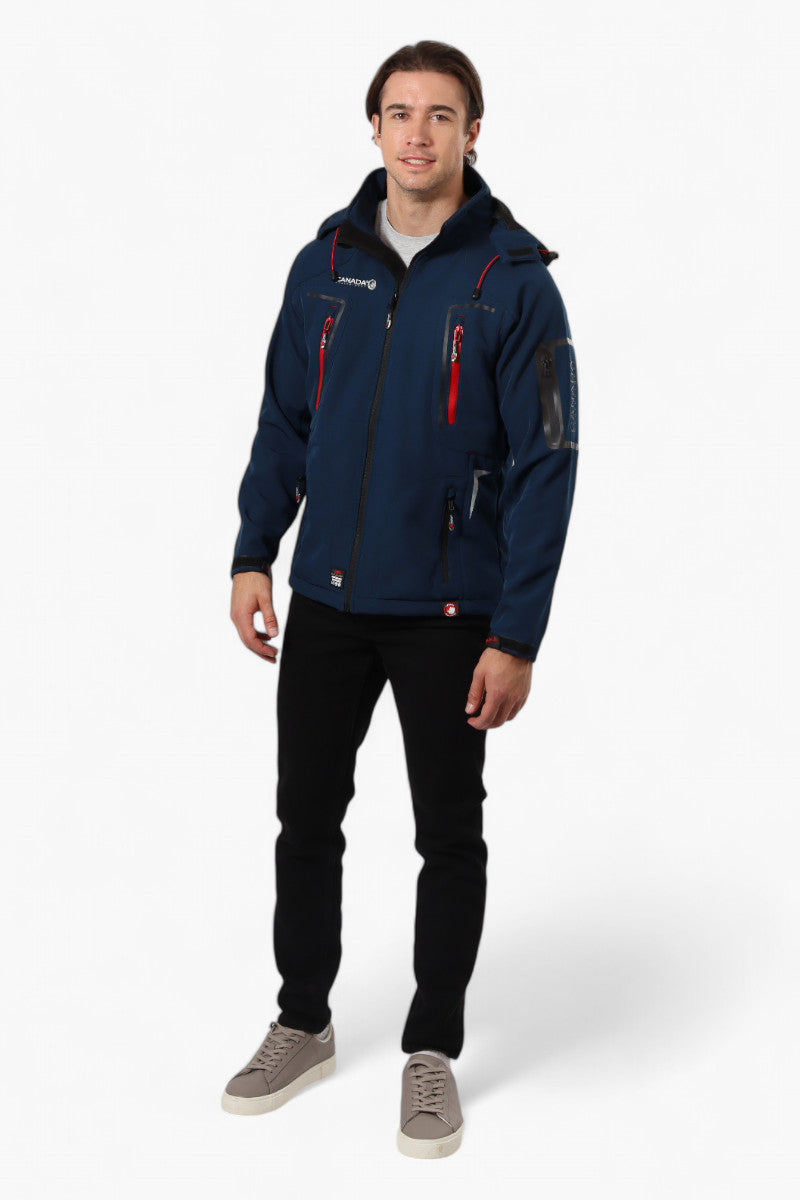 Canada Weather Gear Hooded 5 Zip Pocket Lightweight Jacket - Navy - Mens Lightweight Jackets - International Clothiers