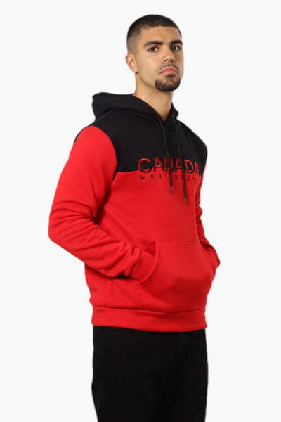 Canada Weather Gear Colour Block Embroidered Logo Hoodie - Red - Mens Hoodies & Sweatshirts - International Clothiers