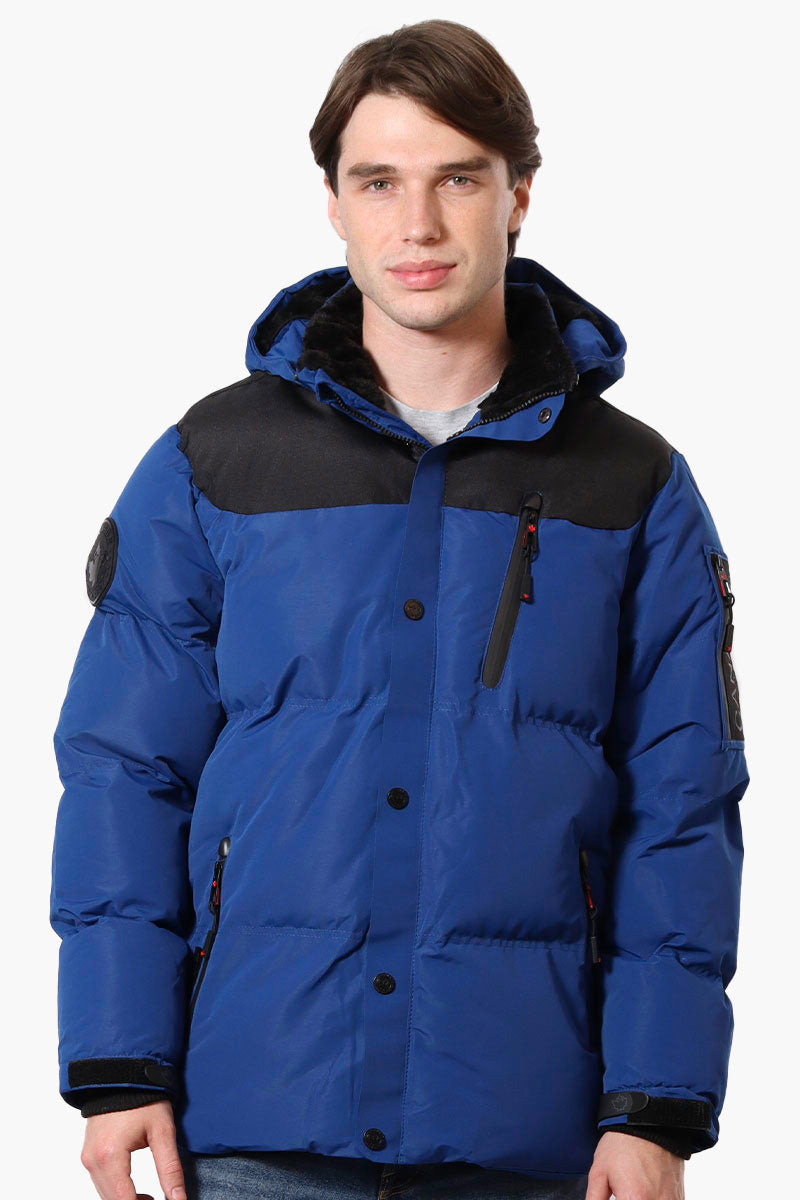 Canada Weather Gear Mouton Lined Bomber Jacket - Blue - Mens Bomber Jackets - International Clothiers