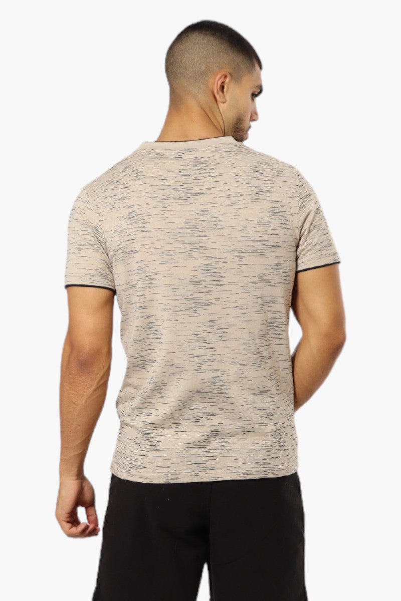 Urbanology Patterned V-Neck Tee - Beige - Mens Tees & Tank Tops - International Clothiers