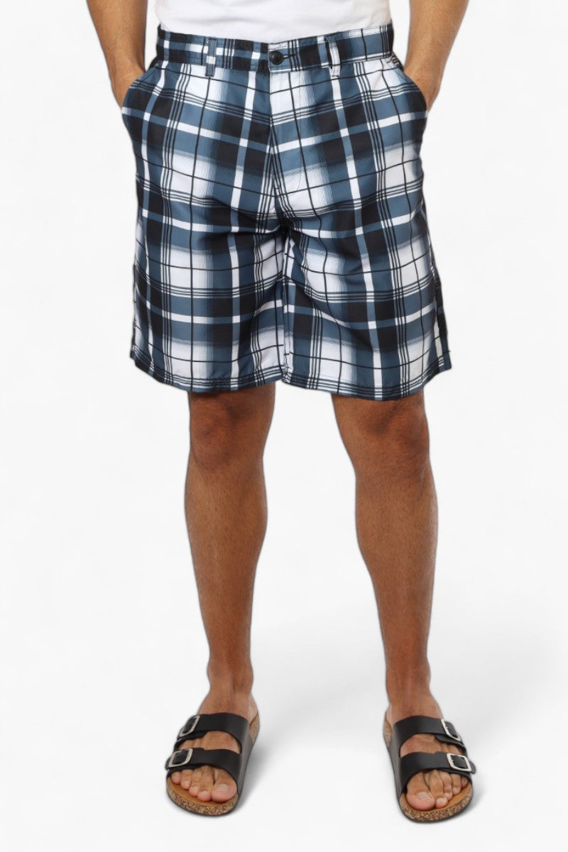 Vroom & Dreesmann Plaid Button Fly Shorts - Black - Mens Shorts & Capris - International Clothiers